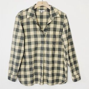 Madewell buffalo plaid button back popover top style H3267 size medium